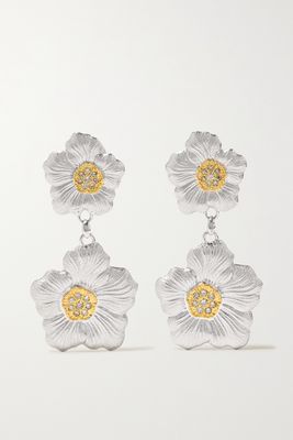 Buccellati - Gardenia Silver And Gold Vermeil Diamond Earrings - one size