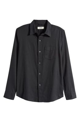 BUCK MASON Draped Twill Button-Up Shirt in Black
