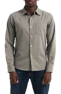 BUCK MASON Draped Twill Button-Up Shirt in Shale