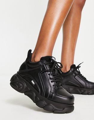 Buffalo Corin low platform sneakers in black