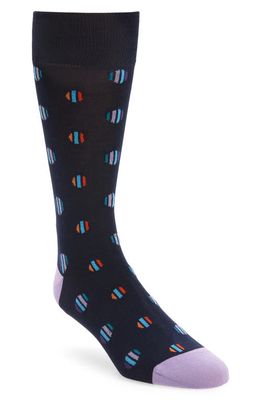 Bugatchi Abstract Dress Socks in Navy
