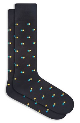 Bugatchi Abstract Pattern Dress Socks in Black