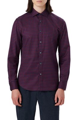 Bugatchi Axel Classic Fit Check Button-Up Shirt in Navy