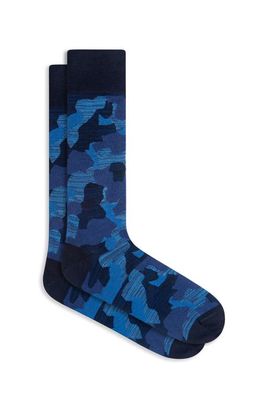Bugatchi Camouflage Dress Socks in Navy