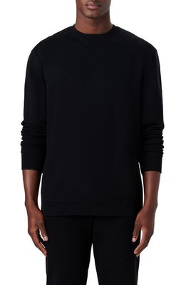 Bugatchi Comfort Crewneck Cotton Sweatshirt in Black