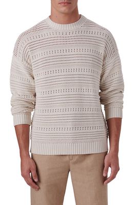 Bugatchi Cotton Crewneck Sweater in Chalk