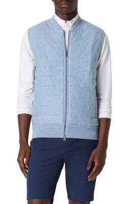 Bugatchi Cotton Zip-Up Sweater Vest in Air Blue