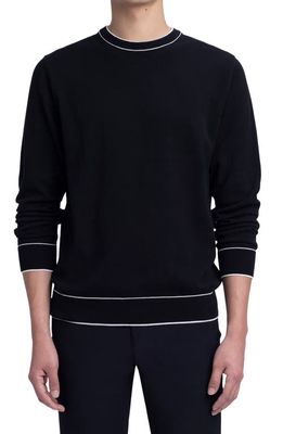 Bugatchi Crewneck Cotton Blend Sweater in Black