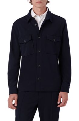 Bugatchi Double Knit Shirt Jacket in Navy