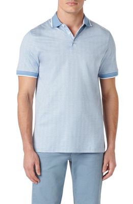 Bugatchi Geo Pattern Cotton & Lyocell Polo in Air Blue