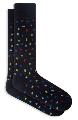 Bugatchi Geo Pattern Dress Socks in Black