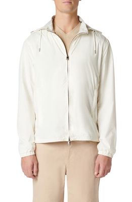 Bugatchi Hooded Windbreaker Jacket in Chalk