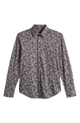 Bugatchi James OoohCotton Abstract Print Button-Up Shirt in Washed Black