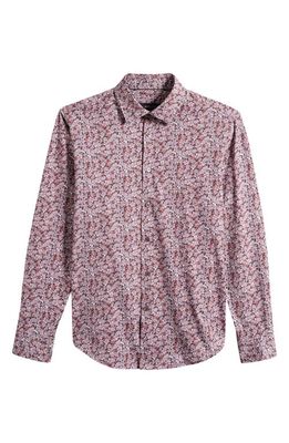 Bugatchi James OoohCotton Floral Button-Up Shirt in Burgundy
