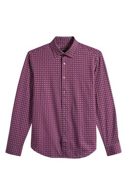 Bugatchi James OoohCotton Floral Button-Up Shirt in Plum