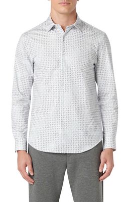 Bugatchi James OoohCotton Geometric Print Button-Up Shirt in Turquoise