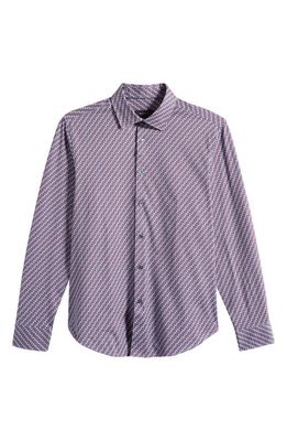 Bugatchi James OoohCotton Illusion Print Button-Up Shirt in Burgundy