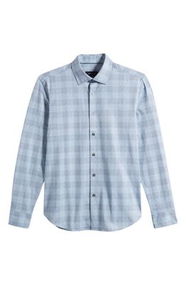 Bugatchi James OoohCotton Plaid Button-Up Shirt in Air Blue
