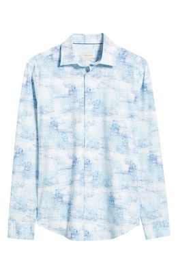 Bugatchi James OoohCotton Print Button-Up Shirt in Aqua