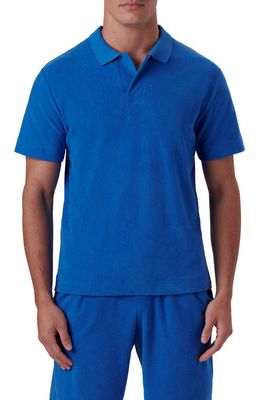 Bugatchi Johnny Collar Terry Cloth Polo in Classic Blue