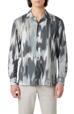 Bugatchi Julian Abstract Print Cotton Button-Up Camp Shirt in Willow