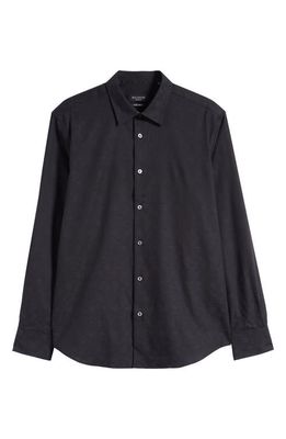 Bugatchi Julian Shaped Fit Print Button-Up Shirt in Black