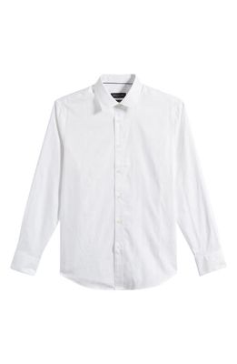 Bugatchi Julian Stretch Cotton Button-Up Shirt in White