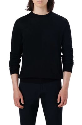 Bugatchi Merino Wool Crewneck Sweater in Black