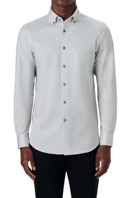 Bugatchi OoohCotton Button-Up Shirt in Platinum