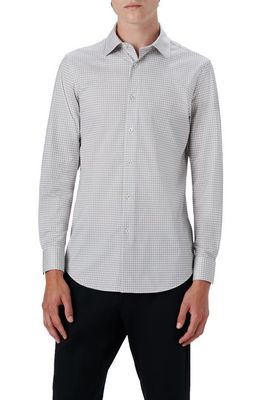 Bugatchi OoohCotton Houndsooth Button-Up Shirt in White