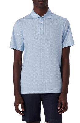 Bugatchi OoohCotton Palm Tree Print Polo in Air Blue