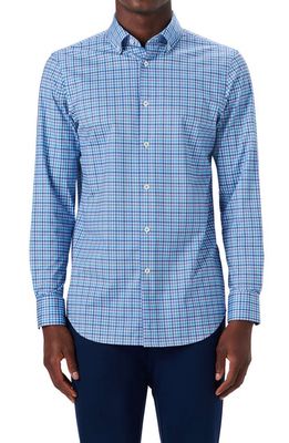 Bugatchi OoohCotton Plaid Button-Down Shirt in Turquoise