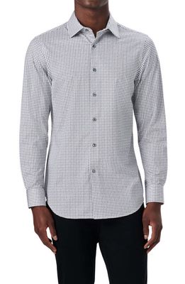 Bugatchi OoohCotton® Check Button-Up Shirt in White
