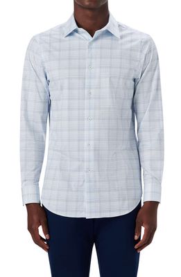 Bugatchi OoohCotton® Plaid Button-Up Shirt in White
