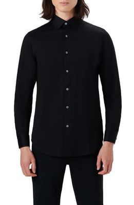 Bugatchi OoohCotton® Solid Button-Up Shirt in Black