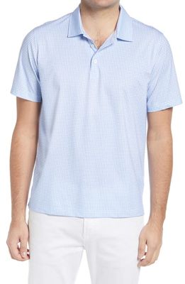Bugatchi OoohCotton® Tech Houndstooth Print Knit Polo in Classic Blue
