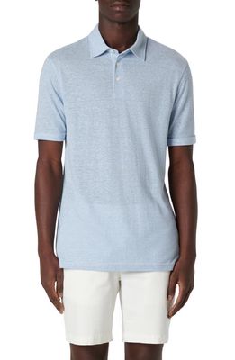 Bugatchi Pinstripe Hemp & Lyocell Polo in Air Blue