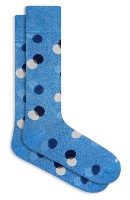 Bugatchi Polka Dot Dress Socks in Classic Blue