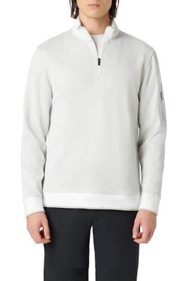 Bugatchi Quarter Zip Pullover in White