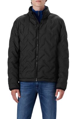 Bugatchi Quilted Bomber Jacket in Black