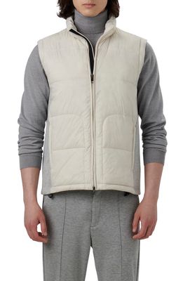 Bugatchi Quilted Water Resistant Insulated Vest in Stone