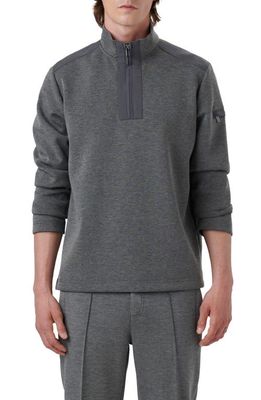 Bugatchi Soft Touch Quarter Zip Pullover in Anthracite
