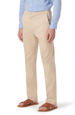 Bugatchi Stretch Cotton & Linen Pants in Beige