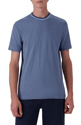 Bugatchi Stripe Short Sleeve Cotton T-Shirt in Ocean
