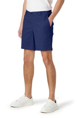 Bugatchi Theo Flat Front Stretch Chino Shorts in Navy