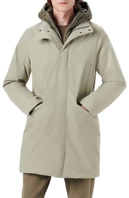 Bugatchi Water Repellent Jacket with Removable Hooded Bib in Clay