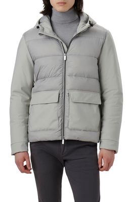 Bugatchi Water Resistant Hooded Puffer Jacket in Cement