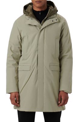 Bugatchi Water Resistant Jacket with Removable Hooded Bib in Clay