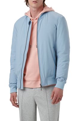 Bugatchi Water Resistant Reversible Bomber Jacket in Dusty Blue