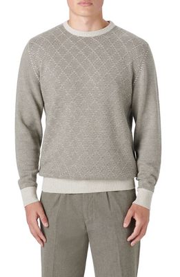Bugatchi Wool & Cashmere Blend Crewneck Sweater in Soy